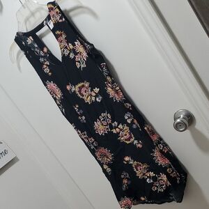 Old Navy Black Floral Backless Dress